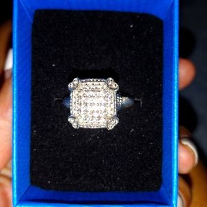 Judith Ripka pave cz and sterling FOLLOW YOUR HEART Olivia ring size 9